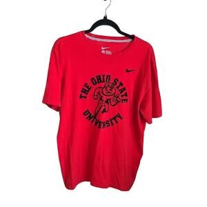 Nike Red Ohio State Buckeyes Brutus Buckeye Tee Shirt Adult Size Large